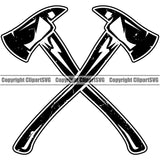 Firefighting Firefighter Fire Fighting Axes Design Element Fireman Rescue Equipment Helmet Safety Danger Protection Department Hero Work Firemen Occupation Gear Flame Fighter Emergency Art Logo Clipart SVG