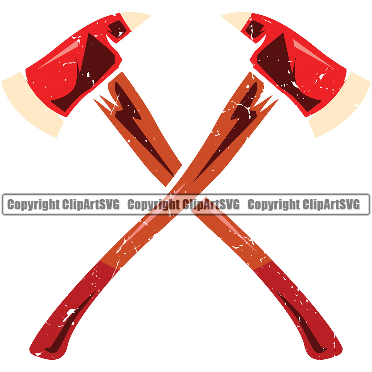 Firefighting Firefighter Fire Fighting Axes Red Color Design Element