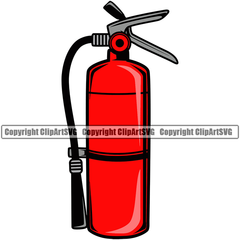 Firefighting Firefighter Fire Fighting Extinguisher Color Design Element Fireman Rescue Equipment Helmet Safety Danger Protection Department Hero Work Firemen Occupation Gear Flame Fighter Emergency Art Logo Clipart SVG