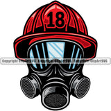 Firefighting Firefighter Fire Fighting Red Color Helmet Fireman Rescue Equipment Safety Danger Protection Hero Work Firemen Occupation Gear Flame Fighter Emergency Art Logo Clipart SVG