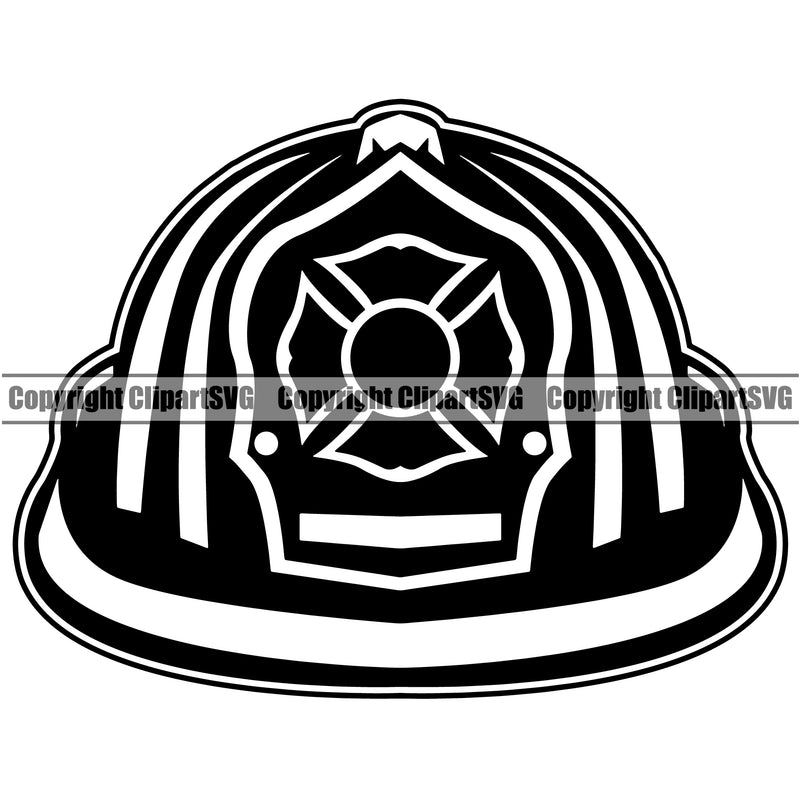 Firefighting Firefighter Fire Fighting Helmet Design Element Fireman Protection Department Hero Work Firemen Occupation Gear Flame Fighter Rescue Equipment Helmet Safety Danger Emergency Art Logo Clipart SVG