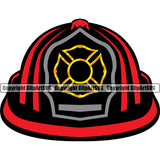 Firefighting Firefighter Fire Fighting Color Helmet Fireman Rescue Equipment Helmet Safety Danger Protection Department Hero Work Firemen Occupation Gear Flame Fighter Emergency Art Logo Clipart SVG