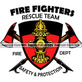 Firefighting Firefighters Rescue Team Fire Dept Safety And protection Quote Design Element Fighting Fireman Equipment Helmet Danger Protection Department Hero Work Firemen Occupation Gear Flame Fighter Emergency Art Logo Clipart SVG