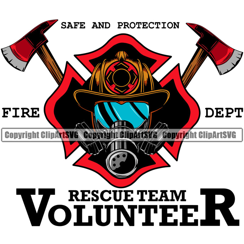 Firefighting Firefighter Safe And Protection Fire Dept Rescue Team Volunteer Design Element Fireman Rescue Equipment Helmet Safety Danger Protection Department Hero Work Firemen Occupation Gear Flame Fighter Emergency Art Logo Clipart SVG