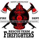 Firefighting Safe And Protection Fire Dept Rescue Team Volunteer Design Element Quote Fireman Rescue Equipment Helmet Danger Protection Department Hero Work Firemen Occupation Gear Flame Fighter Emergency Art Logo Clipart SVG