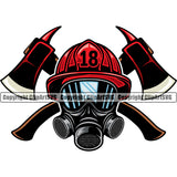 Firefighting Firefighter Helmet Axes Design Element Color Fire Fireman Rescue Equipment Safety Protection Department Hero Work Firemen Occupation Gear Flame Fighter Emergency Art Logo Clipart SVG