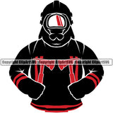 Firefighting Firefighter Silhouetted Red Axes Black Color Design Element Fireman Rescue Equipment Helmet Safety Danger Protection Department Hero Work Firemen Occupation Gear Flame Fighter Emergency Art Design Logo Clipart SVG