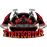 Firefighting Firefighter Fighting Fireman Skull Axes Helmet Design Color Element Rescue Equipment Safety Danger Protection Department Hero Work Firemen Occupation Gear Flame Fighter Emergency Art Design Logo Clipart SVG