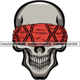 Gangster Crime Criminal Mafia Illustration Vintage Mob Boss Gangster Blindfold Skull Skeleton Color Head White Background Design Element Isolated Character Horror Criminal Logo Clipart SVG