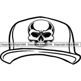 Gangster Crime Criminal Mafia Illustration Vintage Mob Boss Isolated Gangster Baseball Hat Skull Skeleton Cap White Background Design Element Character Horror Criminal Logo Clipart SVG