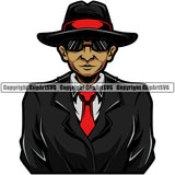 Gangster Crime Criminal Mafia Illustration Vintage Mob Boss Gangster Mafia Mascot Color Body Design Element Isolated Character Horror Criminal Logo Clipart SVG