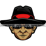 Gangster Crime Criminal Mafia Illustration Vintage Mob Boss Isolated Mafia Mascot Color Head With Hat Design Element Character Horror Criminal Logo Clipart SVG