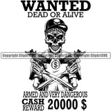 Gangster Crime Criminal Mafia Illustration Vintage Mob Boss Isolated Wanted Dead Or Alive Armed And Very Dangerous Skull Arms Design Element White Background Character Horror Criminal Logo Clipart SVG