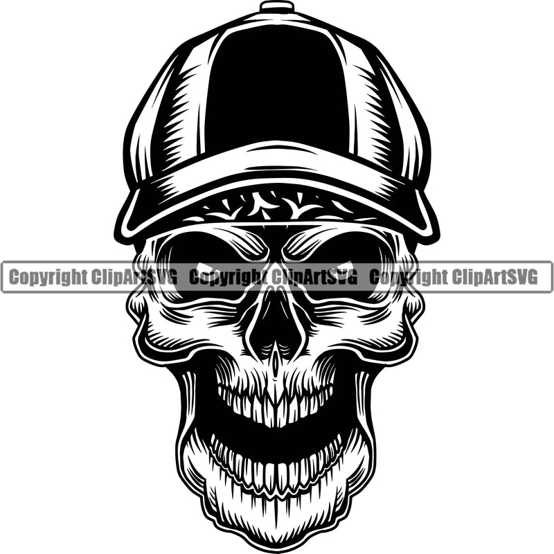 Gangster Crime Criminal Mafia Skull Skeleton Wearing Hat Black Color Design Element Illustration Vintage Mob Boss Isolated Character Horror Criminal Logo Clipart SVG