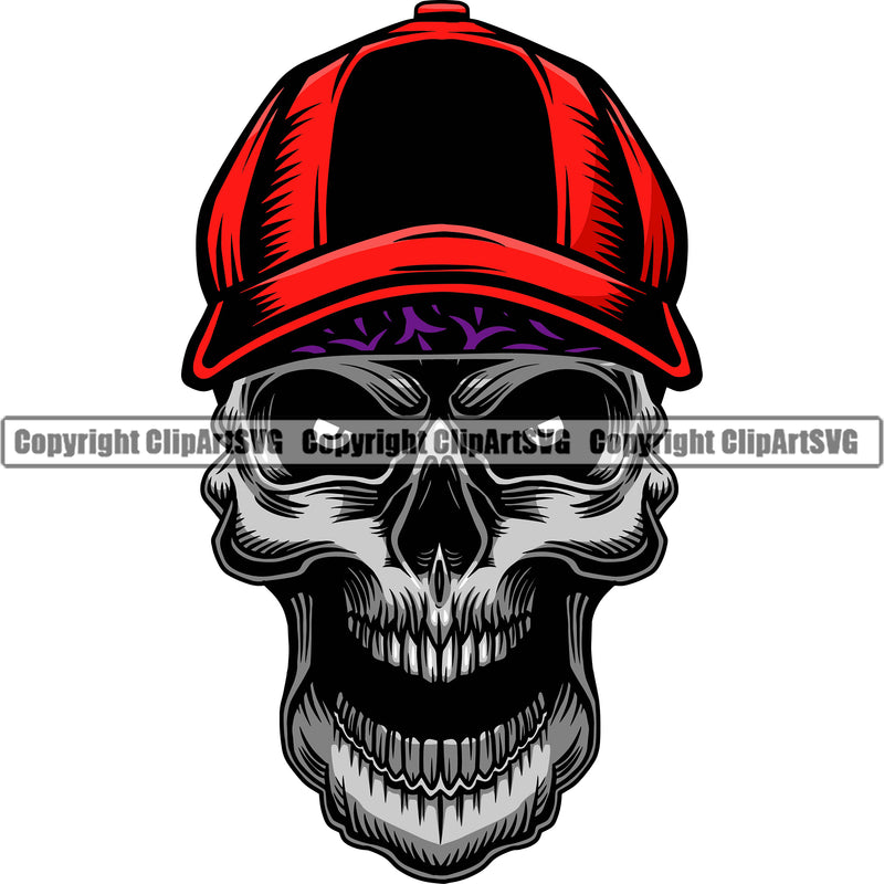 Gangster Crime Criminal Mafia Illustration Vintage Mob Boss Skull Skeleton Black Smile Face Wearing Red Color Hat Design Element Isolated Character Horror Criminal Logo Clipart SVG