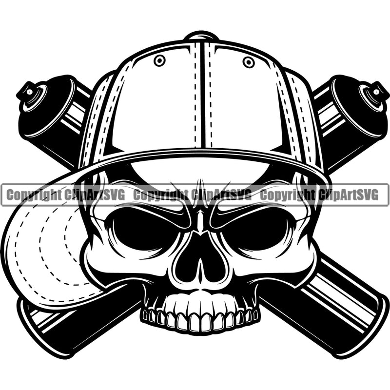 Gangster Crime Criminal Mafia Illustration Vintage Mob Skull Head Wearing Hat Boss Street Graffiti Spray Paint Painter Isolated Character Horror Criminal Logo Clipart SVG