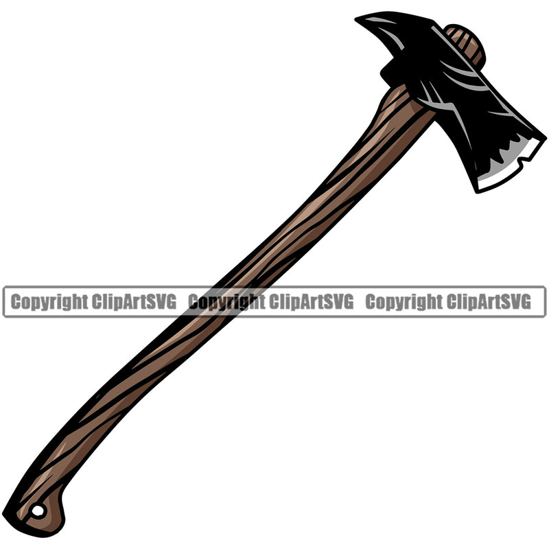 Lumberjack Axe Color Design Element White Background Woodcutter Man Cartoon Character Wood Working Axe Forest Tree Logger Job Lumber Industry Log Mascot Art Logo Clipart SVG