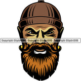 Lumberjack Man Color Head And Wearing Hat Vector Design Element White Background Woodcutter Man Cartoon Character Wood Working Axe Forest Tree Logger Job Lumber Industry Log Mascot Art Logo Clipart SVG