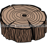 Lumberjack Tree Stump Color Design Element White Background Woodcutter Man Cartoon Character Wood Working Axe Forest Tree Logger Job Lumber Industry Log Mascot Art Design Logo