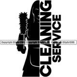 Cleaning Service Quote Woman Standing Silhouette Vector Design Element White Background Clean House Woman Housework Maid Cleaner Female Housekeeping Home Worker Housekeeper Job Art Logo Clipart SVG