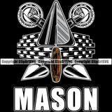 Mason Silhouette White Color Quote Masonry Construction House Wall Builder Black Background Concrete Block Work Worker Build Cement Bricklayer Brick Repair Company Art Logo Clipart SVG