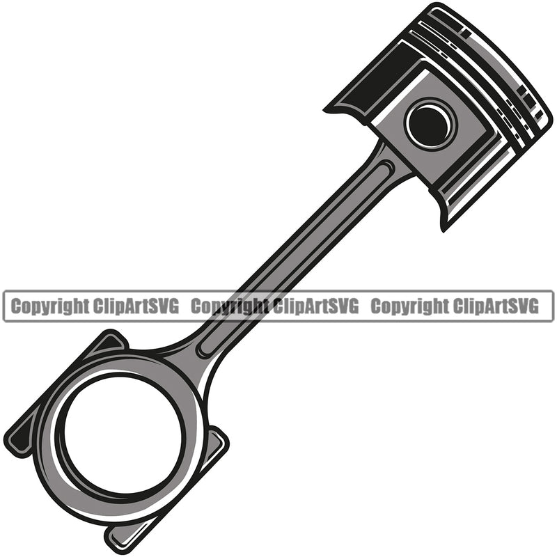 Mechanic Pistons Engine Piece Color Design Element Engine Auto Repair Automotive Service Car Truck Motorcycle Technician Garage Shop Vehicle Maintenance Company Business Logo Clipart SVG