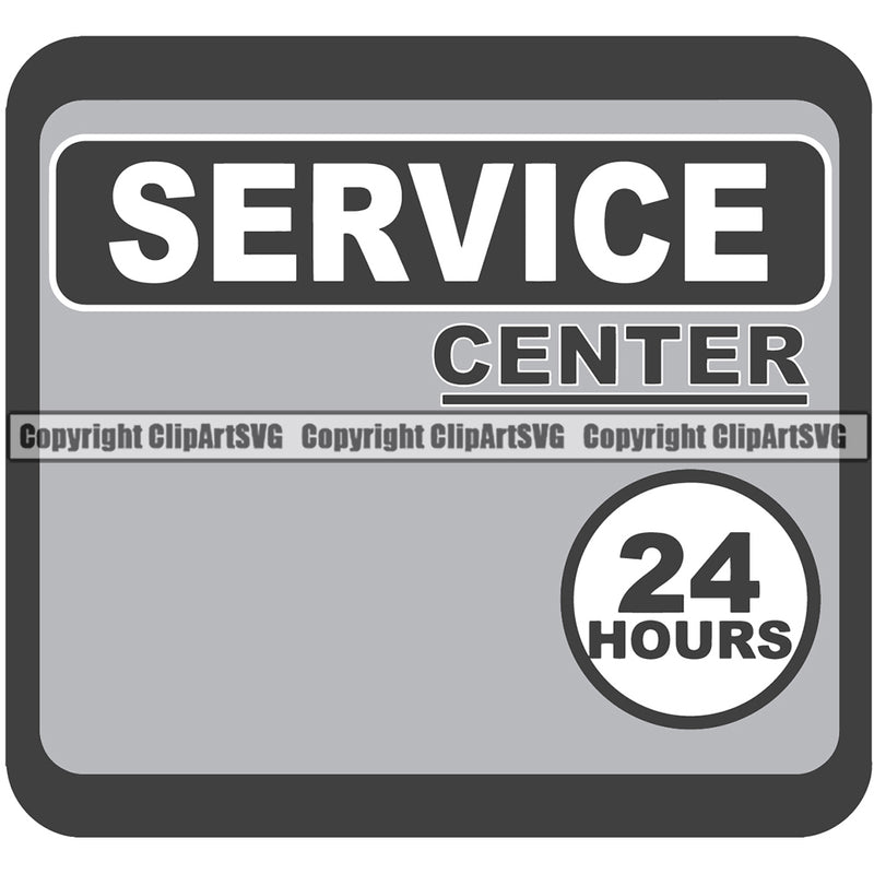 Service Center 24 Hours Banner Quote Vector Mechanic Engine Auto Repair Automotive Service Car Truck Motorcycle Technician Garage Shop Vehicle Maintenance Design Element Company Business Logo Clipart SVG