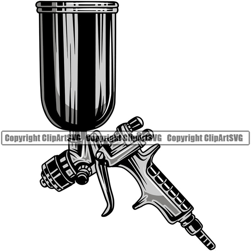 Color Spray Gun Vector Design Element Mechanic Engine Auto Repair Automotive Service Car Truck Motorcycle Technician Garage Shop Vehicle Maintenance Design Element Company Business Logo Clipart SVG