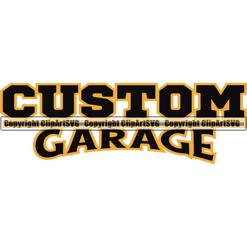 Custom Garage Quote Color Vector Sticker Mechanic Engine Auto Repair Automotive Service Car Truck Motorcycle Technician Garage Shop Vehicle Maintenance Design Element Company Business Logo Clipart SVG
