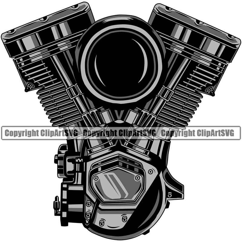 Mechanic Engine Color Vector Design Element Mechanic Engine Auto Repair Automotive Service Car Truck Motorcycle Technician Garage Shop Vehicle Maintenance Company Business Logo Clipart SVG