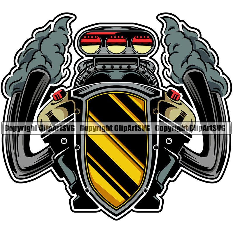 Machine Mechanic Mechanism Engine Hot Rod Car Cylinder Motor Power Automobile Racer Racing Speed Color Design Element Mechanic Engine Auto Repair Automotive Service Car Truck Motorcycle Garage Shop Vehicle Maintenance Company Business Logo Clipart SVG