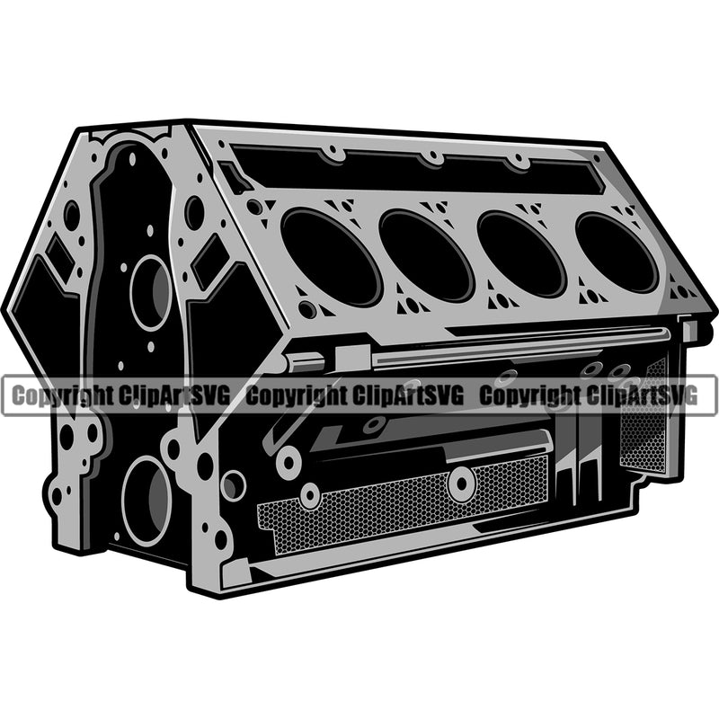 Engine Block Vector Design Element Mechanic Engine Auto Repair Automotive Service Car Truck Motorcycle Technician Garage Shop Vehicle Maintenance Company Business Logo Clipart SVG