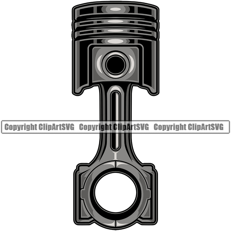 Mechanic Engine Piston Color Design Element White Background Mechanic Engine Auto Repair Automotive Service Car Truck Motorcycle Technician Garage Shop Vehicle Maintenance Company Business Logo Clipart SVG