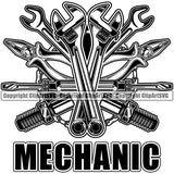 Mechanic Quote Machin Accessories Vector Design Element Engine Auto Repair Automotive Service Car Truck Motorcycle Technician Garage Shop Vehicle Maintenance Design Element Company Business Logo Clipart SVG