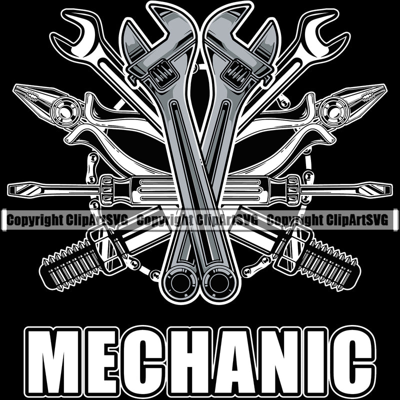 Mechanic Quote Color Vector Engine Auto Repair Automotive Service Accessories Car Truck Motorcycle Technician Garage Shop Vehicle Maintenance Design Element Company Business Logo Clipart SVG