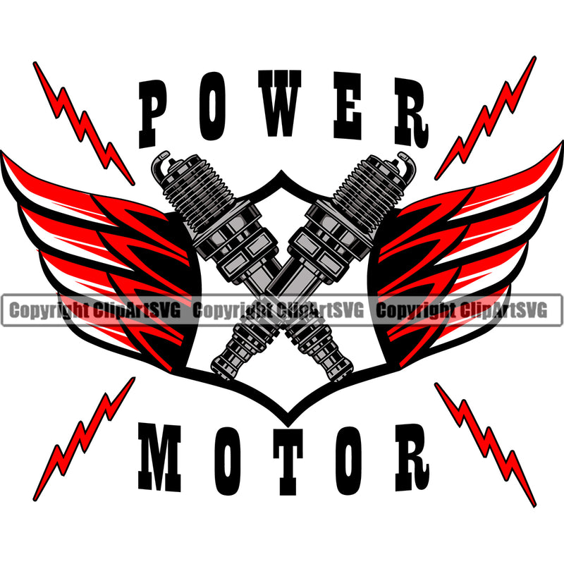 Power Motor Color Quote Mechanic Logo Custom Hot Rod Piston Auto Car Biker Power Motor Fix Technician Garage Shop Vehicle Maintenance Design Element Company Business Logo Clipart SVG