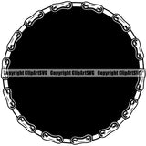 Piston Chain Circle Black Color Design Element Mechanic Engine Auto Repair Automotive Service Car Truck Motorcycle Technician Garage Shop Vehicle Maintenance Company Business Logo Clipart SVG