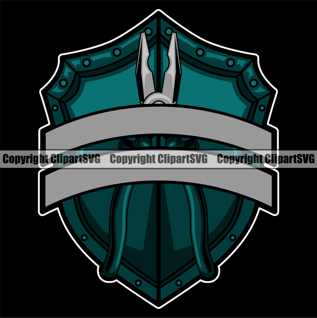 Pliers Logo Design Black Color Background Design Element Motorcycle Technician Garage Shop Vehicle Maintenance Mechanic Engine Auto Repair Automotive Service Car Truck Company Business Logo Clipart SVG