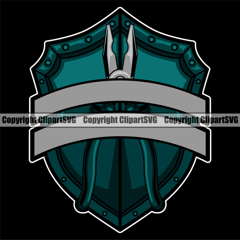 Pliers Logo Design Black Color Background Design Element Motorcycle Technician Garage Shop Vehicle Maintenance Mechanic Engine Auto Repair Automotive Service Car Truck Company Business Logo Clipart SVG