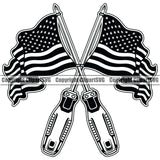 Screwdriver Flag Crossed Design USA Flag United America Flag Mechanic Engine Auto Repair Automotive Service Car Truck Motorcycle Technician Garage Shop Vehicle Maintenance Company Business Logo Clipart SVG