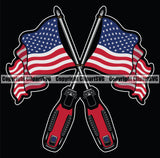 Screwdriver Flag Crossed Design USA Flag Black Background United America Flag Mechanic Engine Auto Repair Automotive Service Car Truck Motorcycle Technician Garage Shop Vehicle Maintenance Company Business Logo Clipart SVG