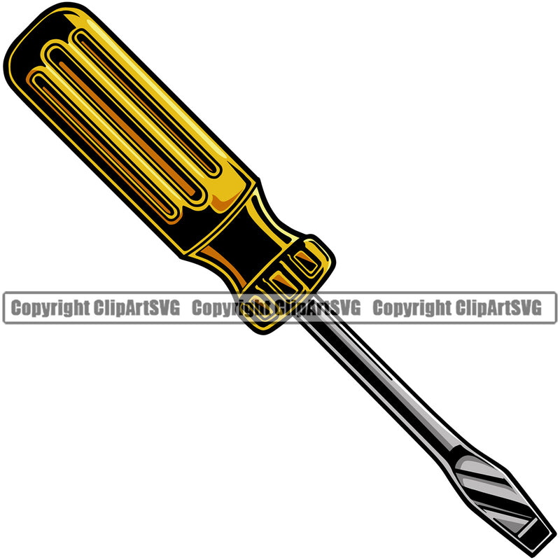 Screwdriver Regular Color Vector White Background Design Element Mechanic Engine Auto Repair Automotive Service Car Truck Motorcycle Technician Garage Shop Vehicle Maintenance Company Business Logo Clipart SVG