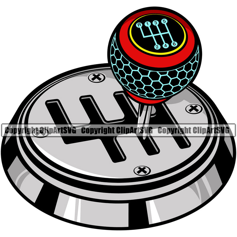 Mechanic Shifter Knob Color White Background Mechanic Engine Auto Repair Automotive Service Car Truck Motorcycle Technician Garage Shop Vehicle Maintenance Design Element Company Business Logo Clipart SVG