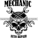 Mechanic Auto Repair Quote Wrench Crossed Design Element Mechanic Engine Auto Repair Automotive Service Car Truck Motorcycle Technician Garage Shop Vehicle Maintenance Company Business Logo Clipart SVG