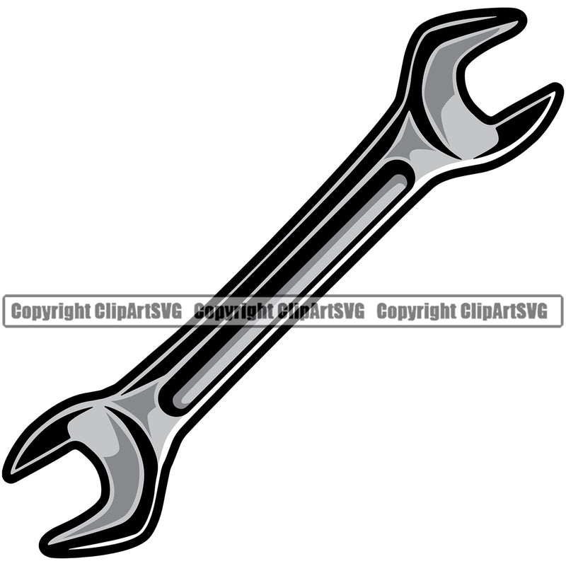 Wrench Single Vector Design Mechanic Tool Engine Auto Repair Automotive Service Car Truck Motorcycle Technician Garage Shop Vehicle Maintenance Design Element Company Business Logo Clipart SVG