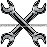 Wrench Crossed Vector Design Mechanic Engine Auto Repair Automotive Service Car Truck Motorcycle Technician Garage Shop Vehicle Maintenance Design Element Company Business Logo Clipart SVG