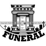 Funeral Quote Mortuary Funeral Home Logo Vector Design Element Science Funeral Burial Service Die Pass Away Cremate Cremation Death Morgue Autopsy Dead Body Corpse Cadaver Health Horror Clipart SVG