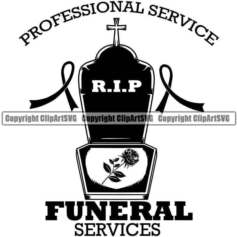 Professional Service Funeral Services Quote Mortuary Tombstone Science Funeral Burial Service Die Pass Away Cremate Cremation Death Morgue Autopsy Dead Body Corpse Cadaver Health Horror Design Logo Clipart SVG