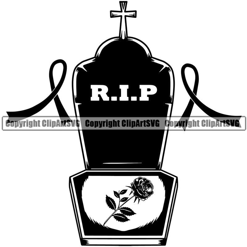 Rip Quote Mortuary Tombstone Science Cremation Death Morgue Autopsy Dead Body Corpse Cadaver Health Horror Funeral Burial Service Die Pass Away Cremate Logo Clipart SVG