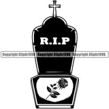 Rip Quote Mortuary Tombstone Vector Design Element Science Funeral Burial Service Die Pass Away Cremate Cremation Death Morgue Dead Body Corpse Cadaver Health Horror Logo Clipart SVG